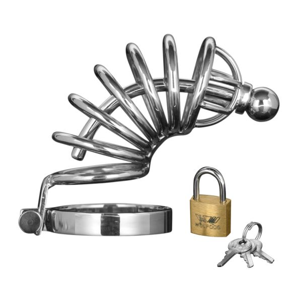 Sistema de castidad XR Brands Asylum de acero inoxidable
