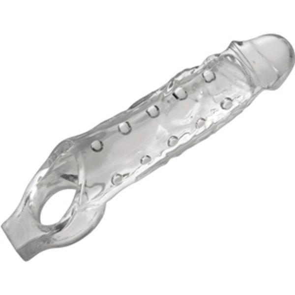 Funda de pene XR Brands Clearly Ample tamaño aumento nubbed semitransparente