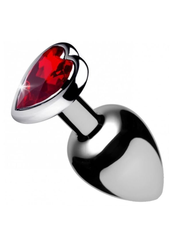 XR Brands Plug de acero Red Heart Small