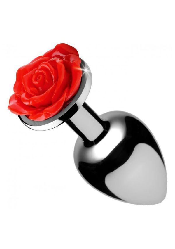 XR Brands Red Rose Metal Plug Pequeño