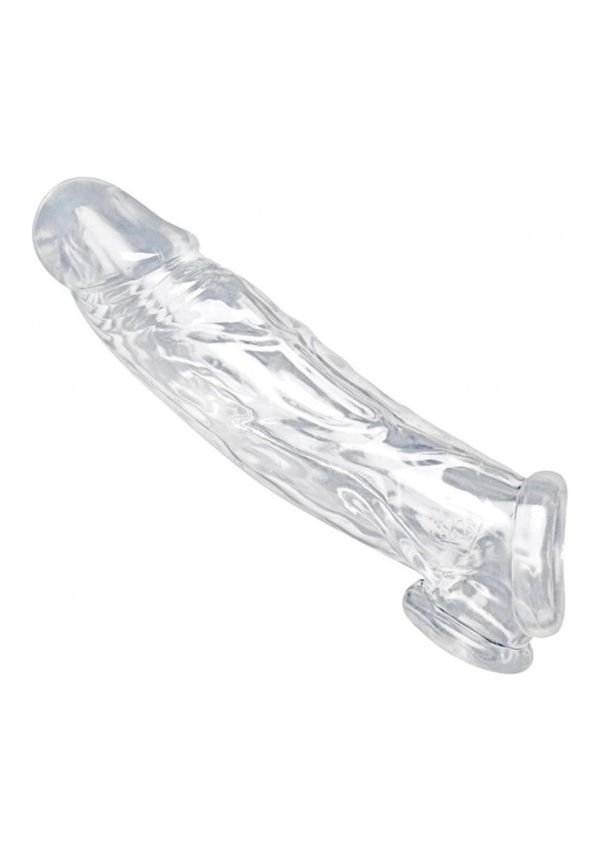 Funda de pene transparente XR Brands con cámara de testículos