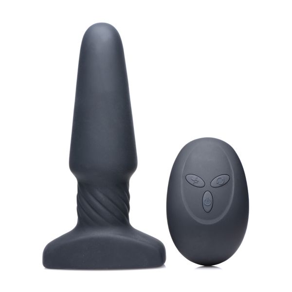 Plug anal rimming cónico XR Brands Slim R con textura espiral