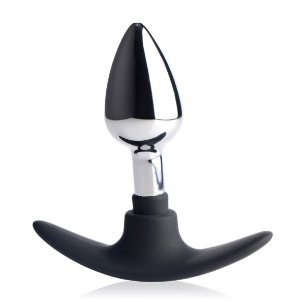 XR Brands Invasor oscuro metal silicona enchufe