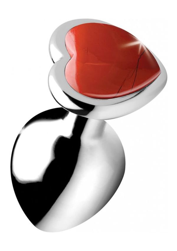 XR Brands Jaspe corazón aluminio enchufe anal