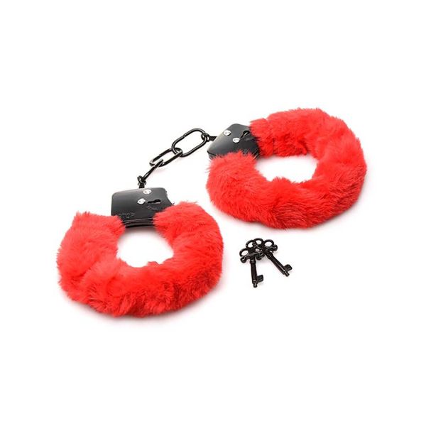 XR Esposas peludas en pelo sintético rojo