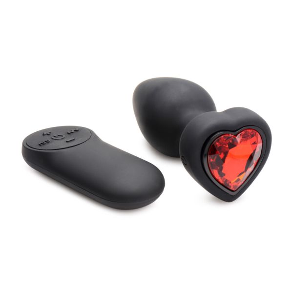 Plug anal con forma de corazón y control remoto, XR Brands