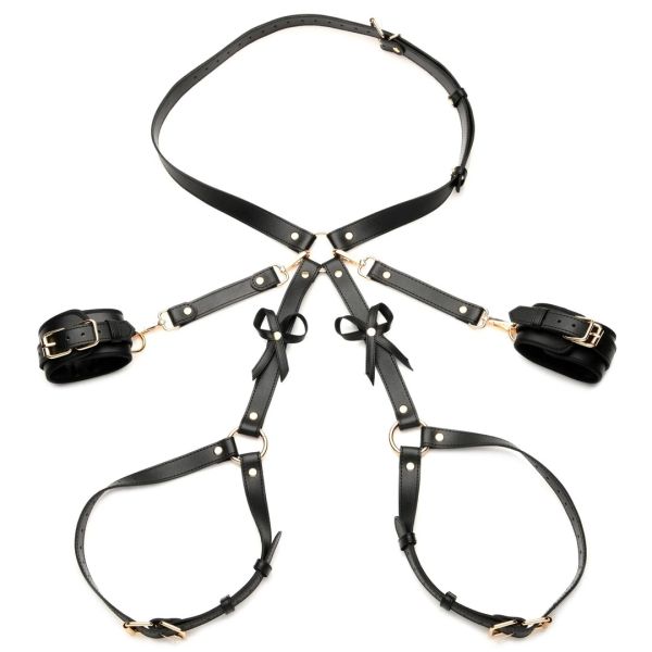 Arnés Bondage Cuero Vegano Puños XR Brands