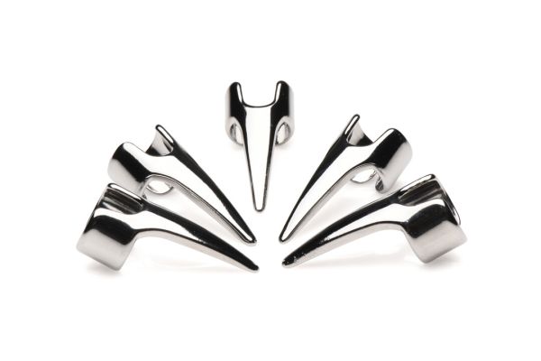 Anillos de sensación de acero inoxidable con garras XR Brands (5 piezas)