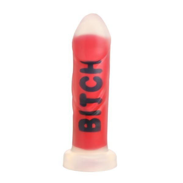 XR Brands BITCH Dildo Rojo Textura Pesada