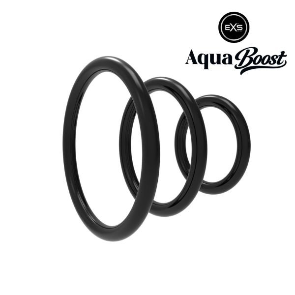 Set de anillos de control AquaBoost EXS tres silicona negra