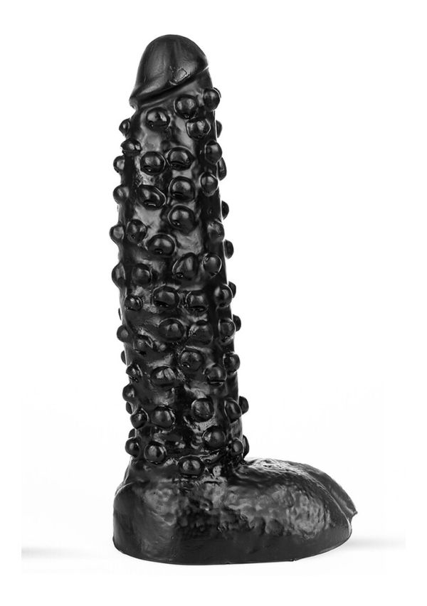 All Black Dark Crystal Dildo PVC con textura 26,5cm