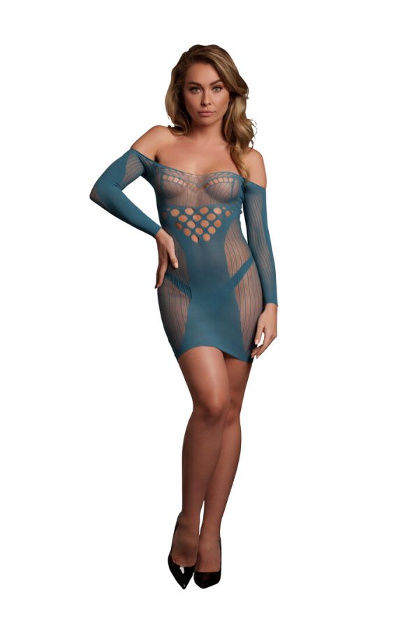 Vestido mini Le Désir manga larga recortes
