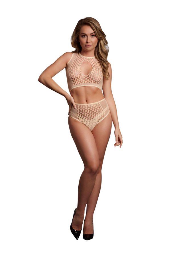 Conjunto Keyhole Duo Net Le Désir Crop y Panty
