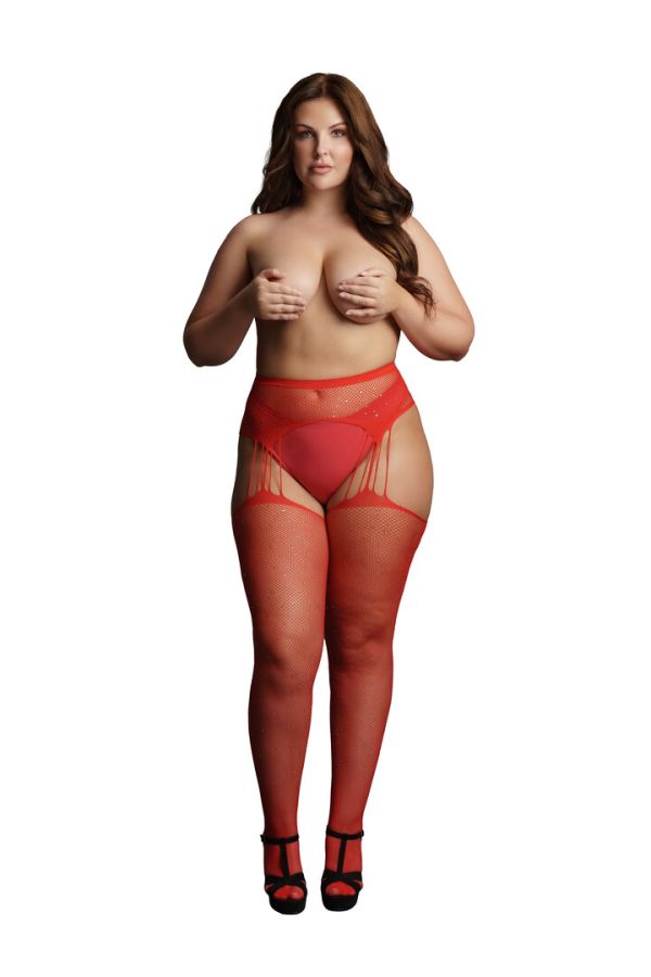 Le Désir Pantimedias Suspensores Rhinestone Roja Talla Reina