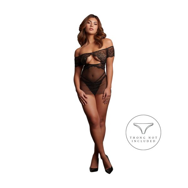 Babydoll de encaje fuera del hombro Olympia Le Désir