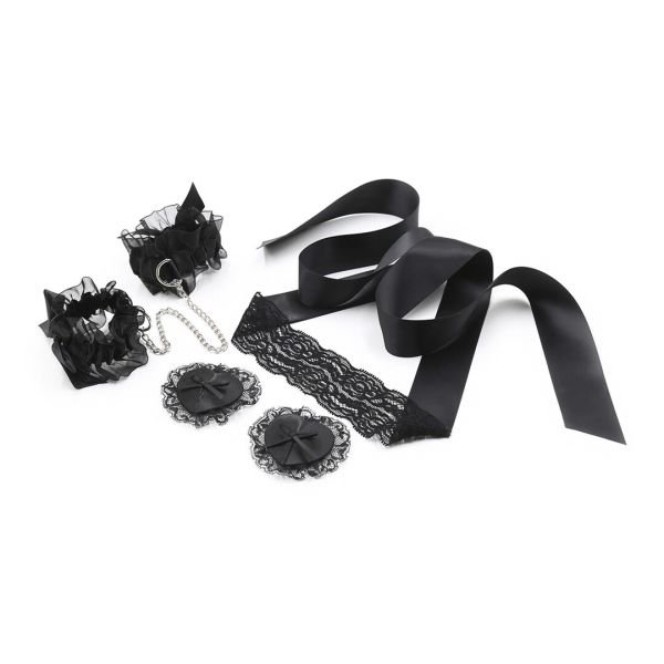 Kit de bondage de start de encaje negro Crushious