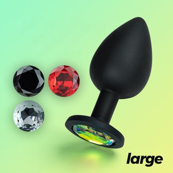 Crushious Camileo Large Anal Plug Black Interchangeable Jewels