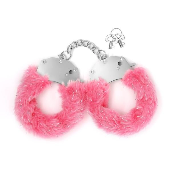 Esposas de metal con lentejuelas Crushious rosa