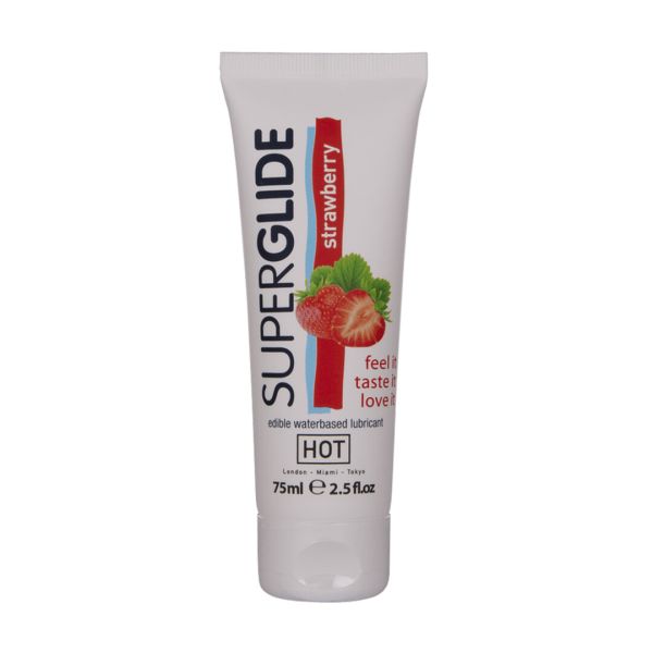 HOT Superglide Lubricante Comestible 75ml Sabor Fresa