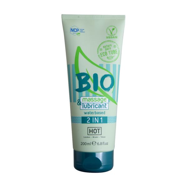 HOT 2 en 1 Masaje y Lubricante 200ml Fórmula Orgánica