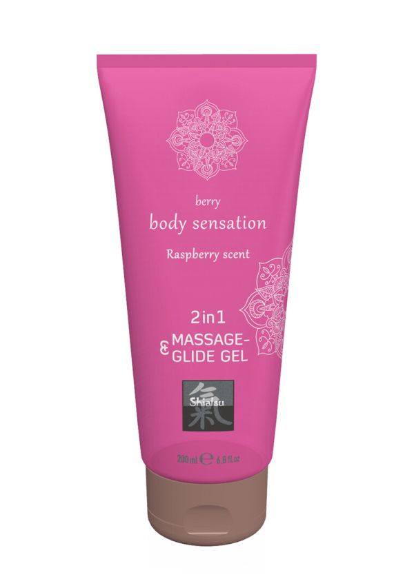 Gel Deslizante Masaje 2-en-1 HOT Frambuesa, 200ml