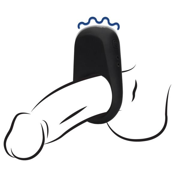 Loveline Smooth Vibrating Cock Ring, Licorice Black