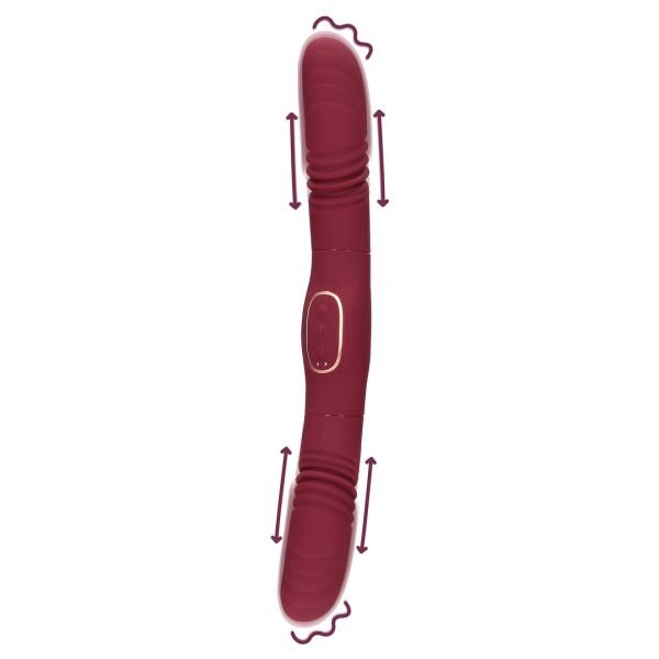 Loveline Double-Sided Thrusting Vibrator, Merlot