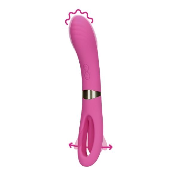 Loveline Vibrator with Flapping and G-Spot, Rosa