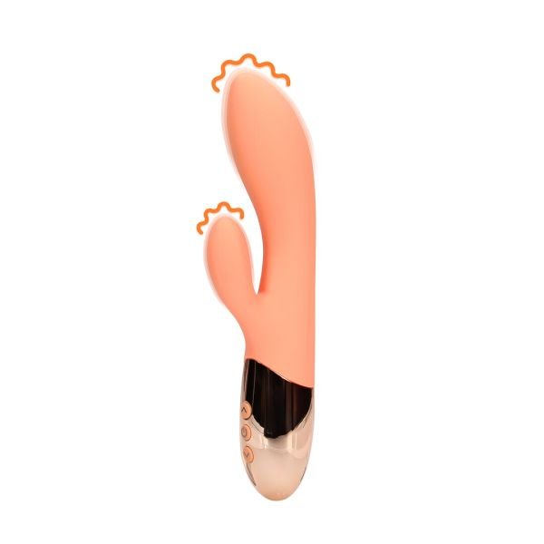 Vibrador conejo ultra suave silicona Loveline durazno