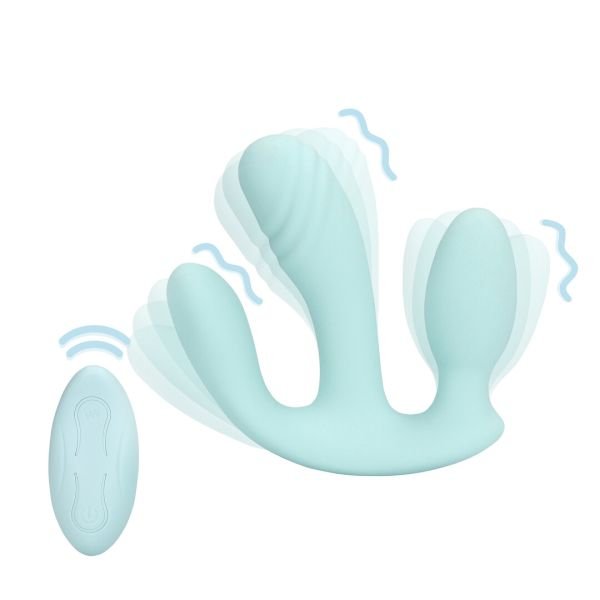 Loveline Vibrador Silicona Tres Zonas para Placer Combinado