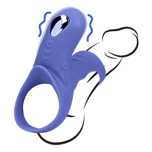 Loveline Cock Ring with Clitoral Stimulator, Tamiya Blue