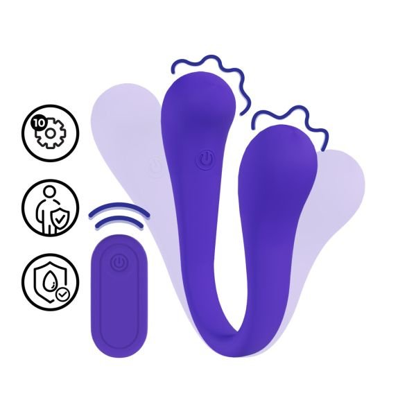 Loveline Vibrador Flexible Doble Extremo Control Remoto Púrpura