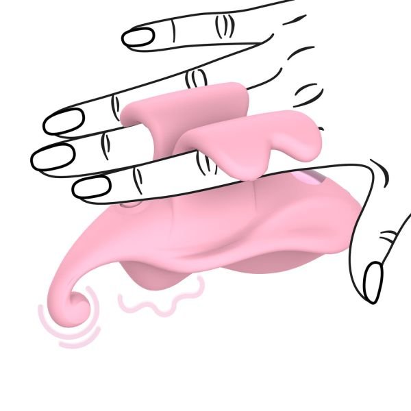 Loveline Vibrador Dedo Dual 9 Modos, Rosa
