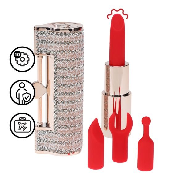 Loveline Angel Vibrador Pintalabios Cabezas Intercambiables