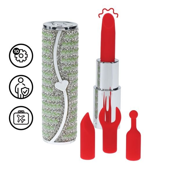 Loveline Candy Vibrador Pintalabios con Cabezas Silicona
