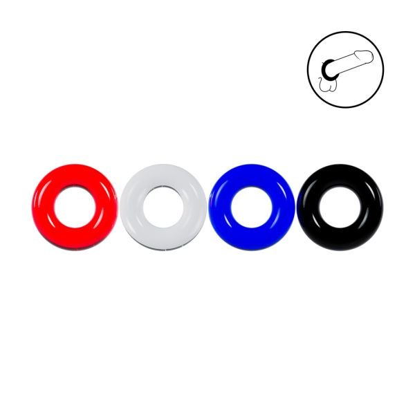 Levelz Cock Ring Set de cuatro TPE multicolor
