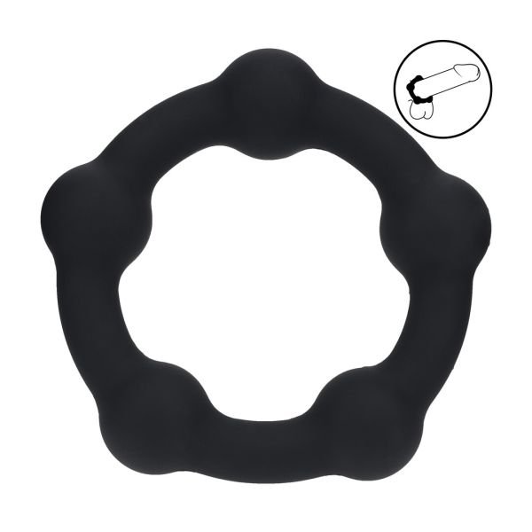Levelz Anillo de pene silicona con perlas medio