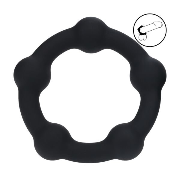 Levelz by Shots Beaded Large 45mm Black Silicone Ring