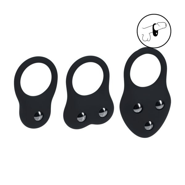 Levelz Anillo de pene entrenamiento silicona set de tres