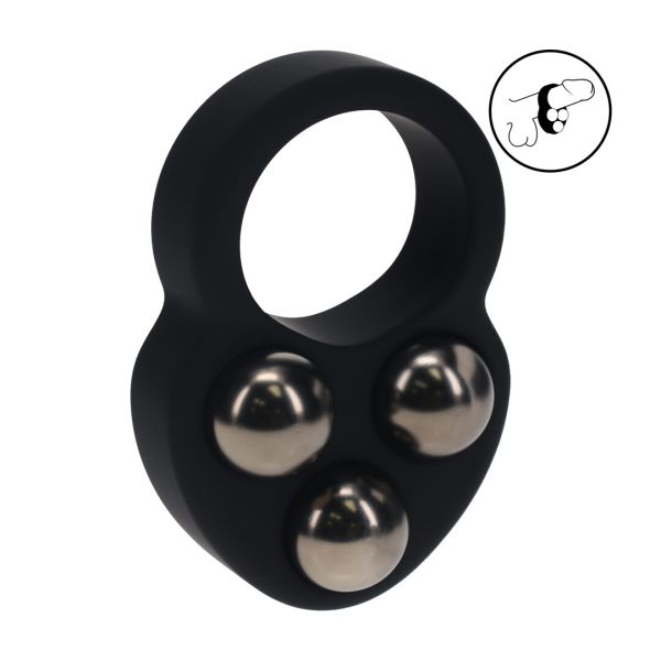 Levelz Triple Weighted Anillo de pene con bolas ponderadas