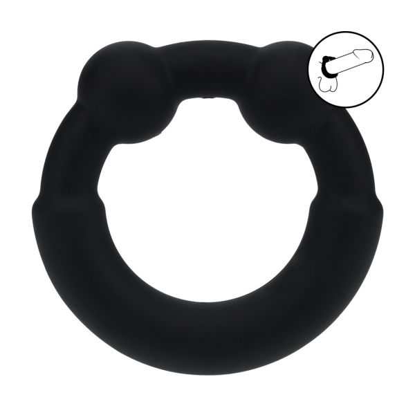 Levelz by Shots Metal Silicone Weighted Cock Ring Black