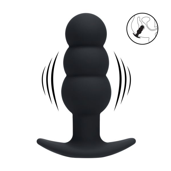 Levelz Plug Anal Tri Bulbo Vibrante Negro