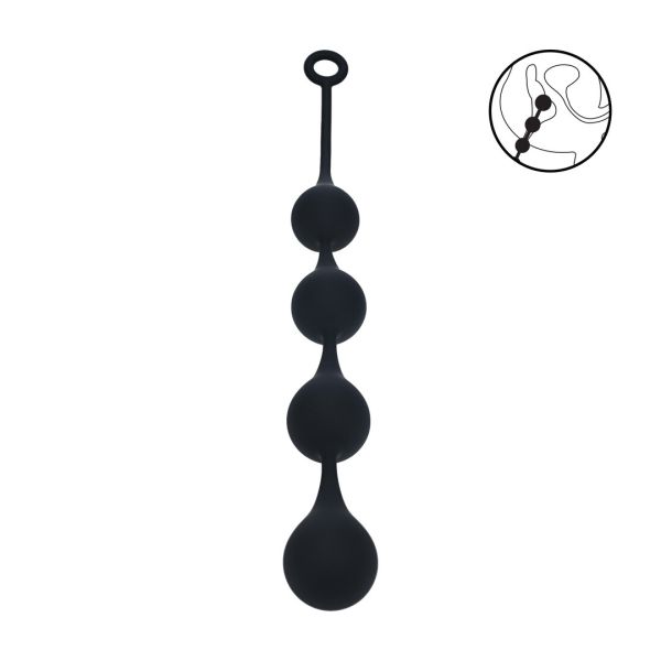 Bolas anales de silicona en forma de gota Levelz, negras, XXL, 60 mm