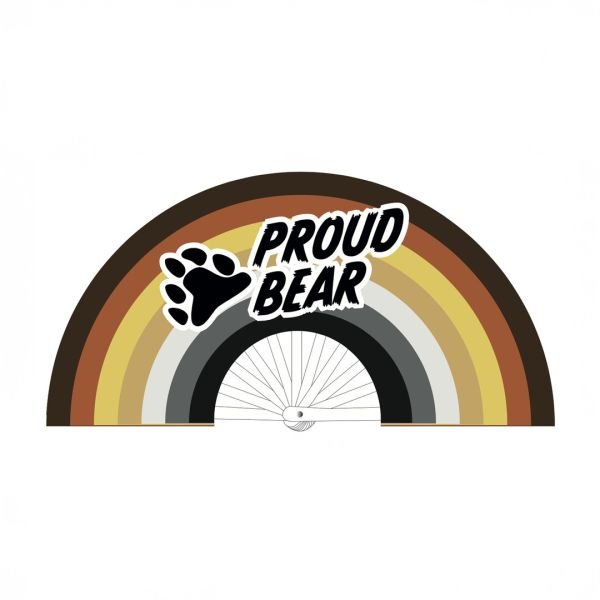 Abanico orgullo oso multicolor M Proud
