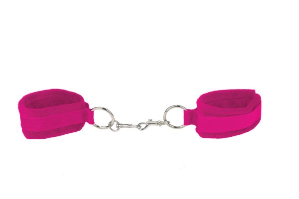 Esposas de restricción Velcro peludo Ouch!, cierre rápido rosa