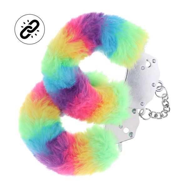 Esposas de restricción acolchadas pesadas Ouch! multicolor arcoíris