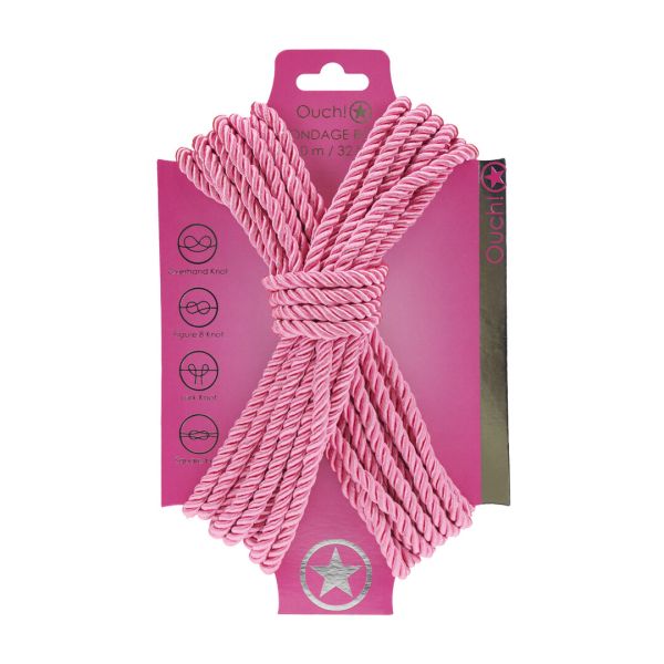 Cuerda de poliéster rosa Ouch! para bondage, 10 metros