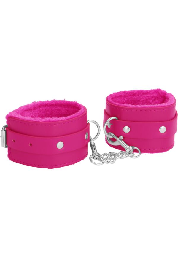 Esposas de cuero suave Ouch! en rosa suave