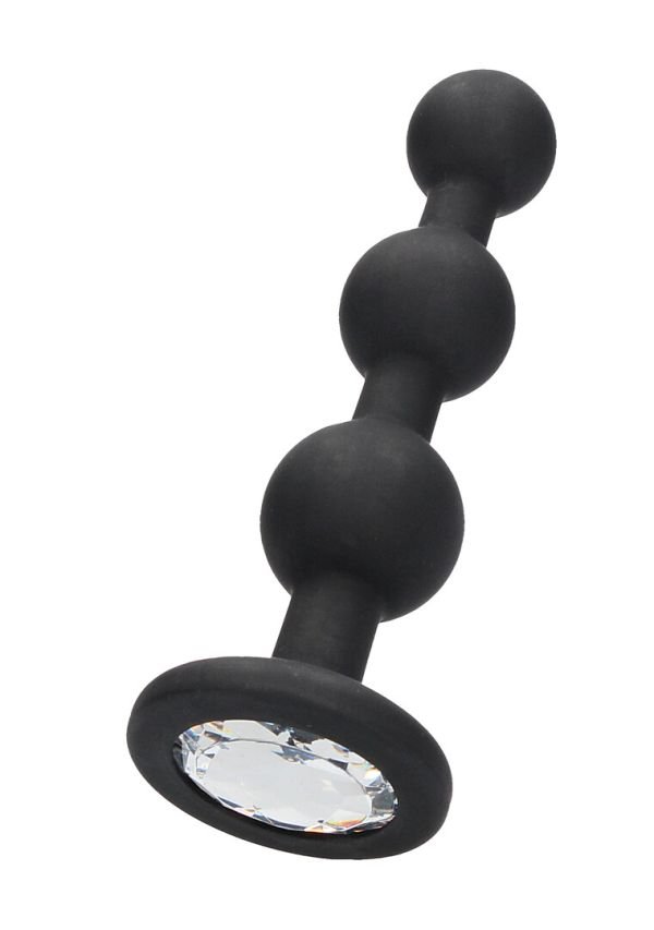 Ouch! Plug anal silicona Beaded Diamond negro