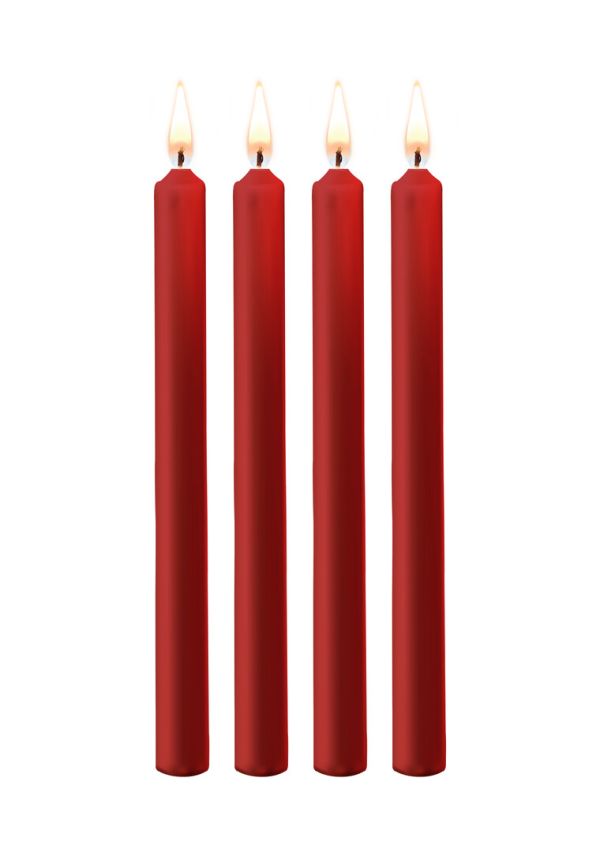 Juego cuatro velas cera grande temperatura baja roja Ouch!